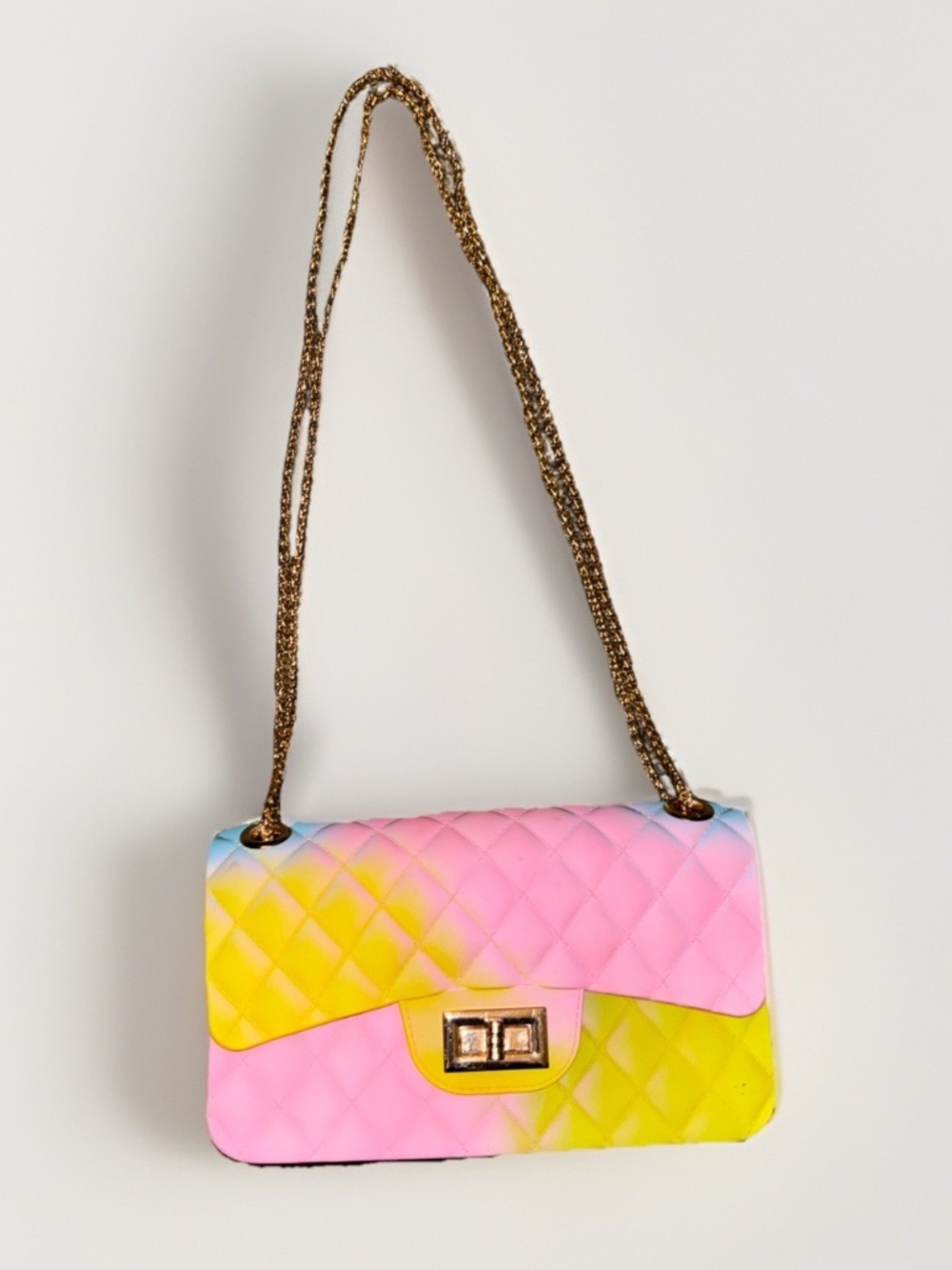 Multicolor Quilted Jelly Crossbody Bag
